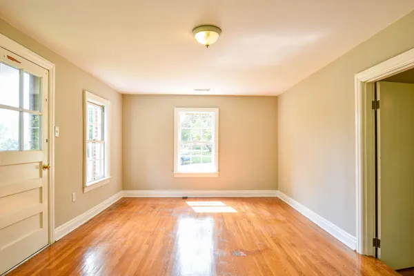 an empty room with a natural light