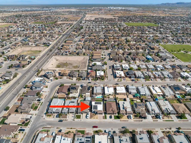 an aerial view of a city