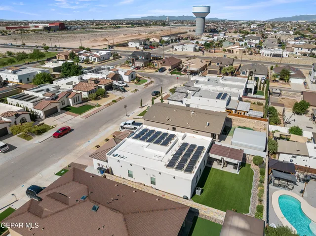 a view of parking and city