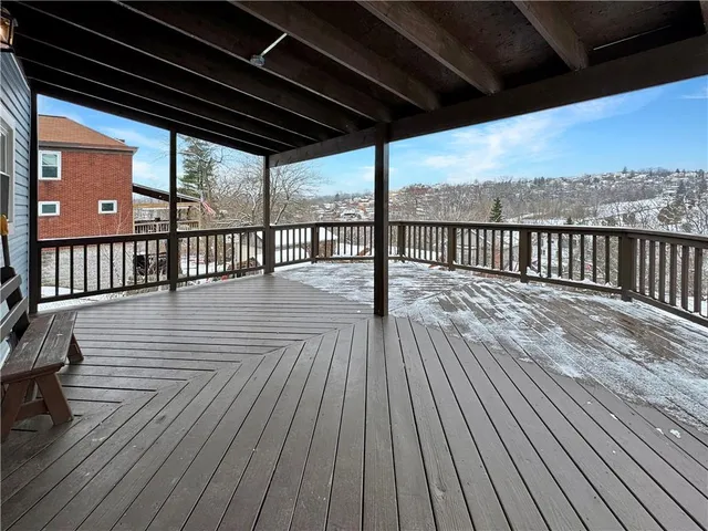 a view of deck with wooden floor