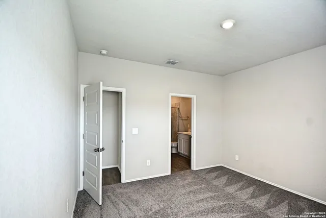 an empty room with closet