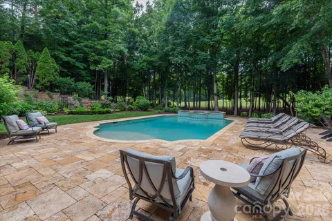 a view of a backyard with green space