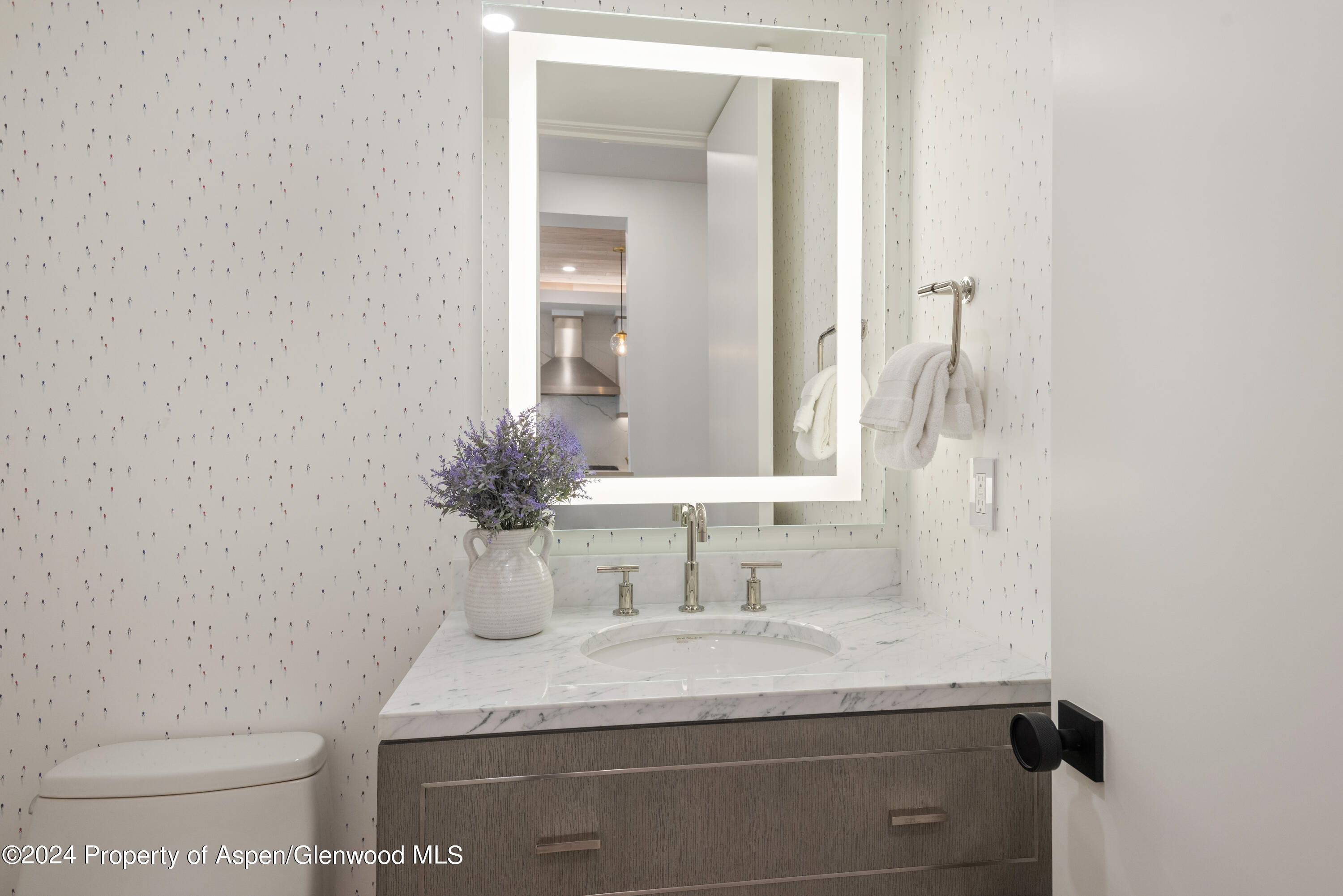 381 Ridge Road, Unit C4 Snowmass Village, CO 81615 - Photo 11 of 43 a bathroom with a sink toilet and mirror