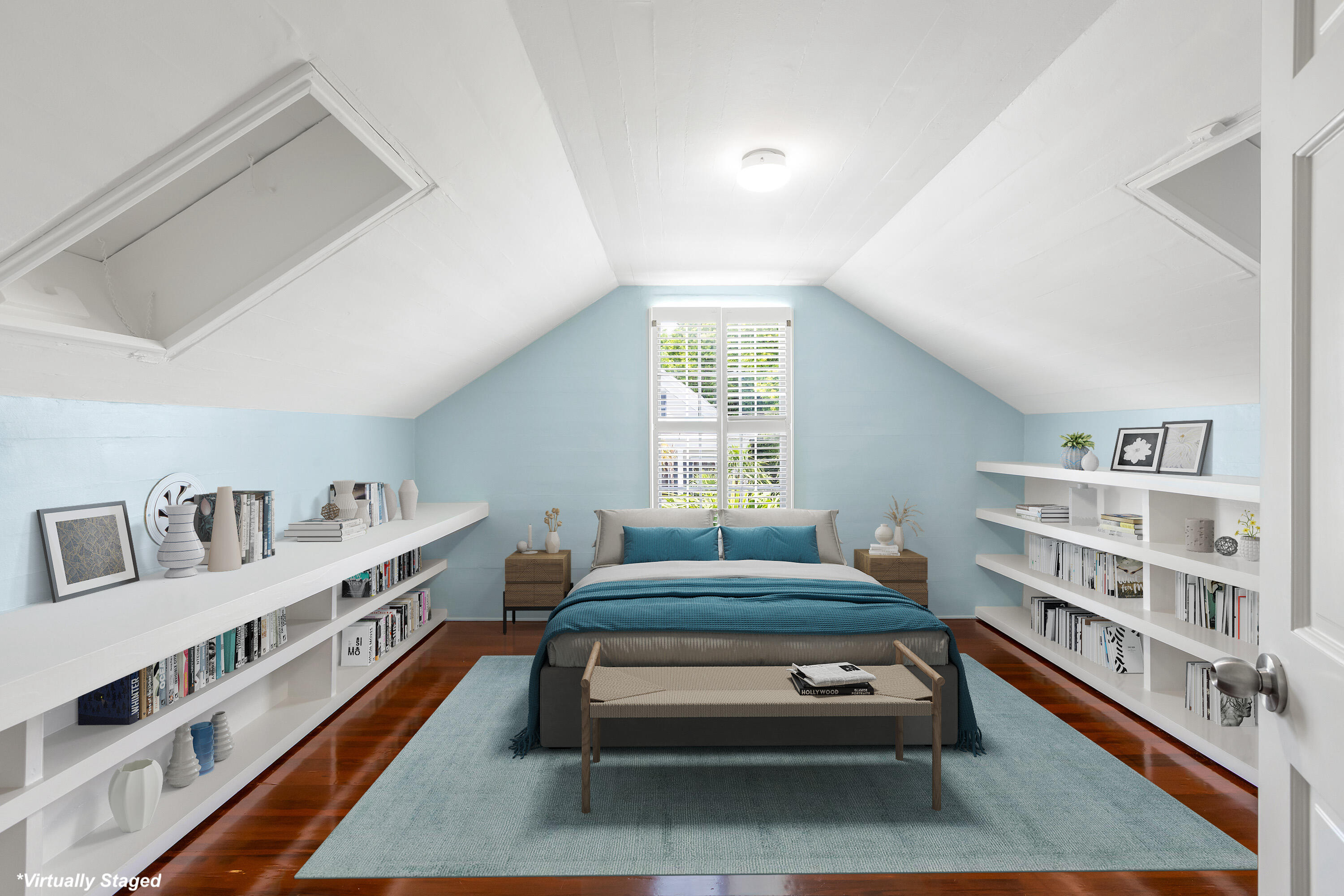 408 William Street Key West, FL 33040 - Photo 52 of 58 a bedroom with furniture and a book shelf
