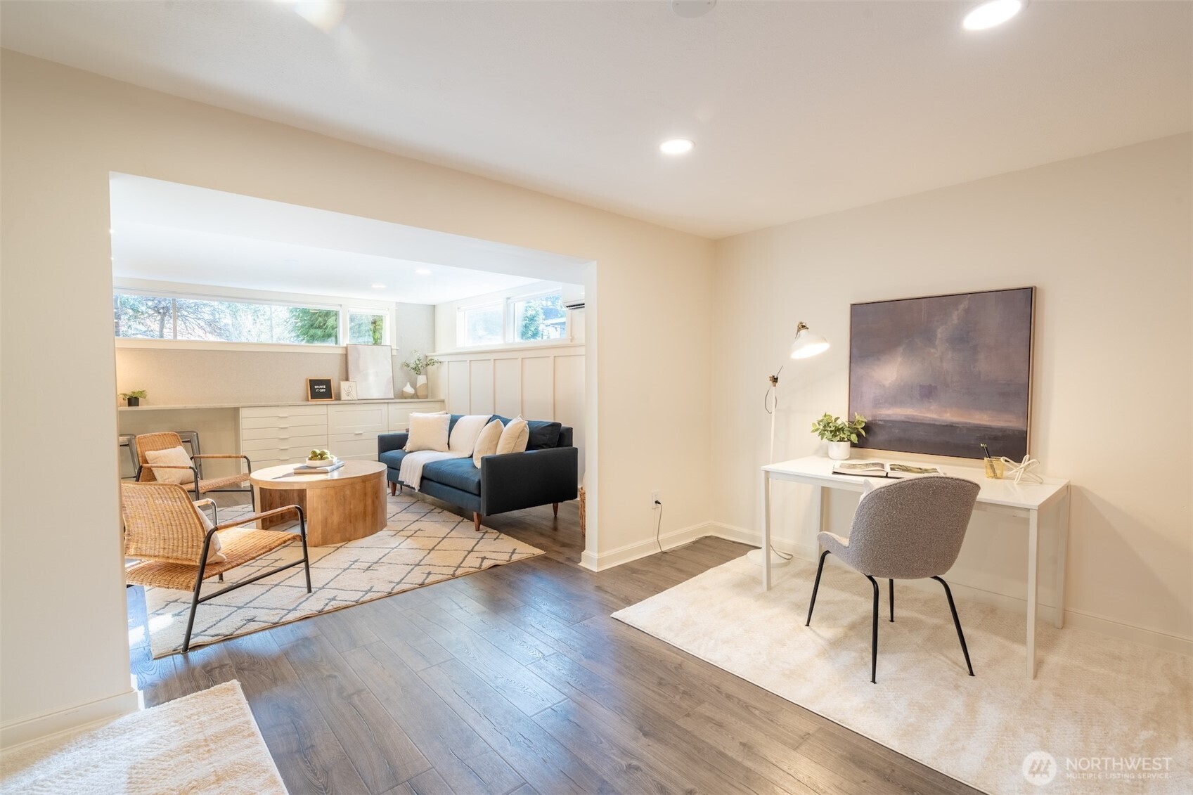 1040 Northeast 154th Street Shoreline, WA 98155 - Photo 17 of 25 a living room with furniture and a flat screen tv