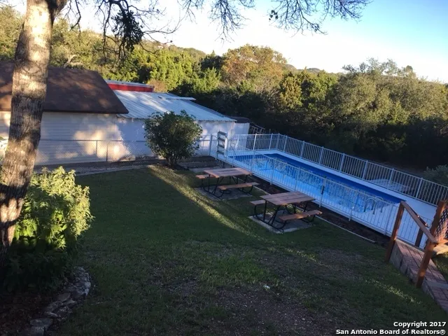 a view of a backyard with plants