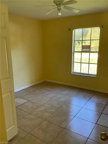 a view of a room with a window