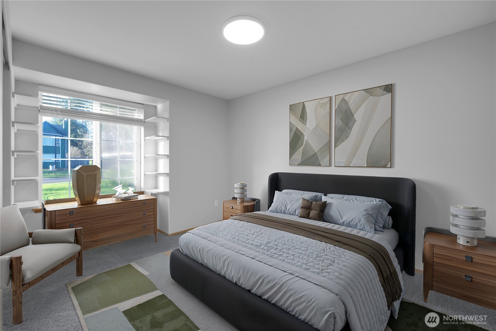 24005 72nd Avenue East Graham, WA 98338 - Photo 16 of 32 a bedroom with a bed and glass window