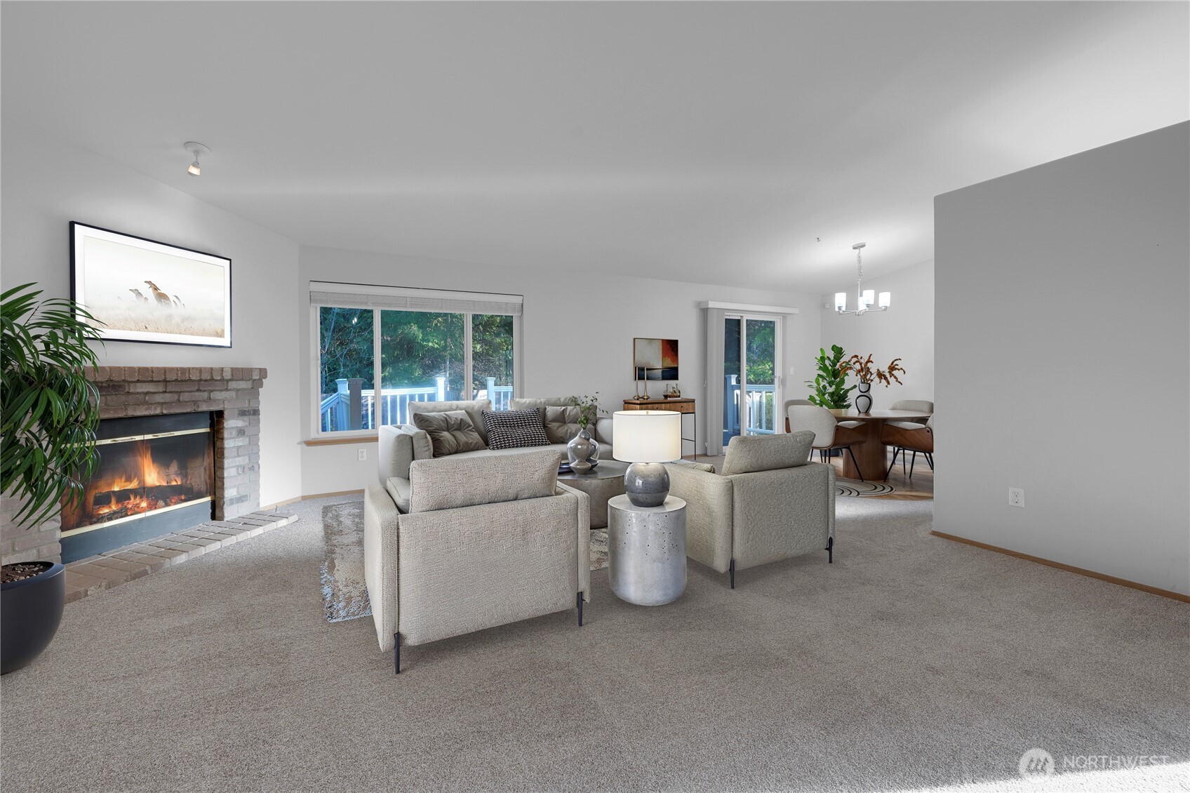 24005 72nd Avenue East Graham, WA 98338 - Photo 5 of 32 a living room with furniture and a fireplace