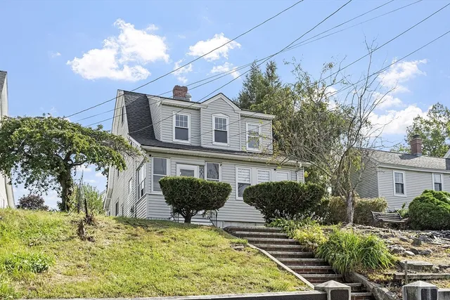a house view with a swimming pool