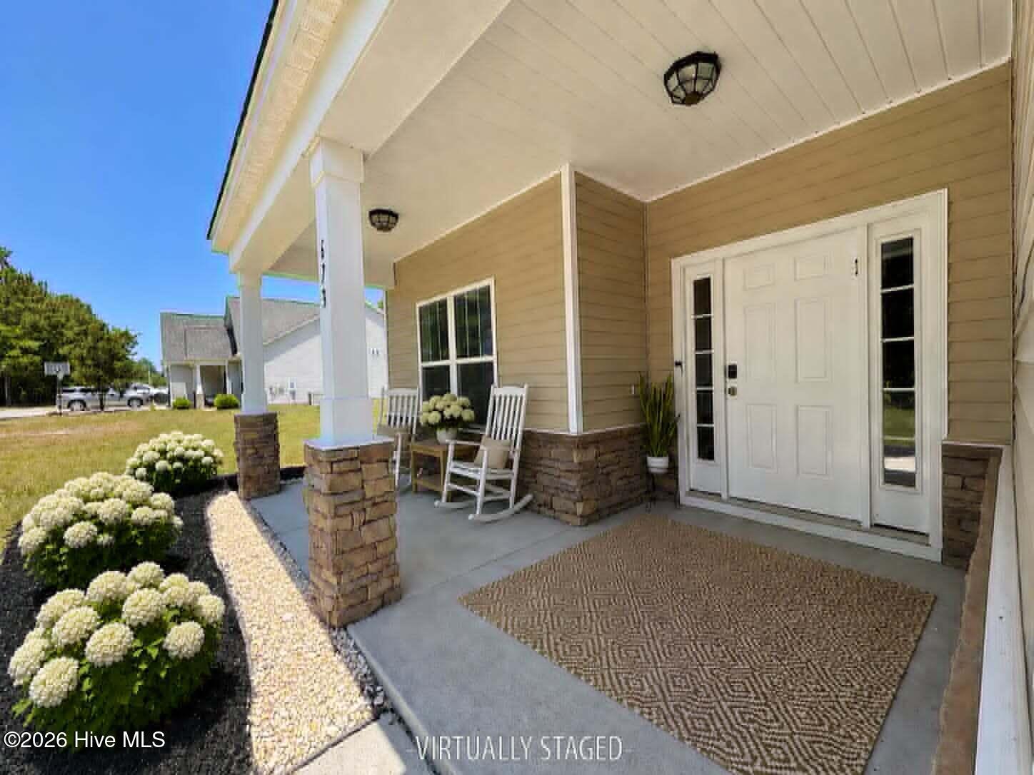673 Morris Landing Road Holly Ridge, NC 28445 - Photo 10 of 125 Virutally staged front porch