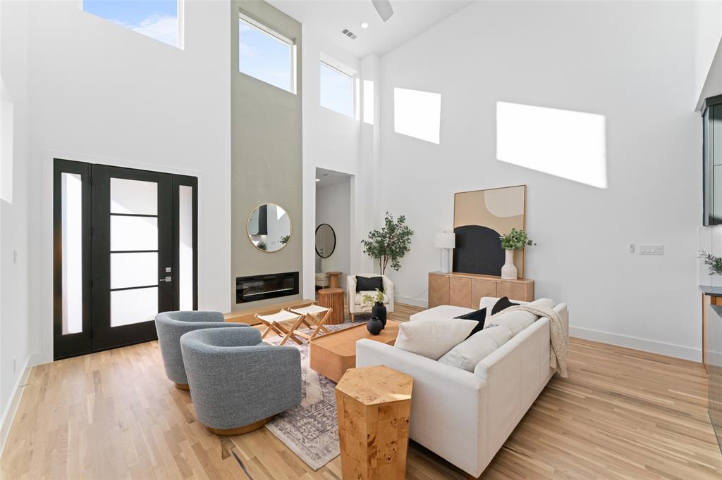 2313 South Vernon Avenue Dallas, TX 75224 - Photo 3 of 40 a living room with furniture and a fireplace