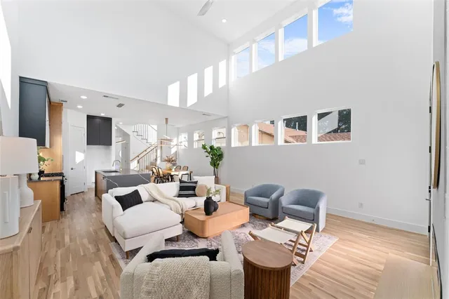 a living room with furniture