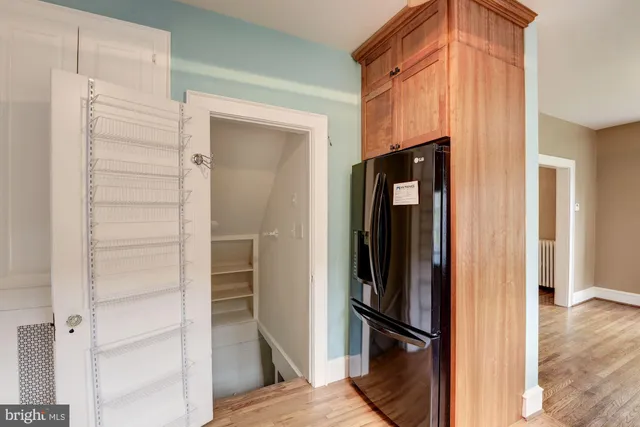 a view of elevator with hallway