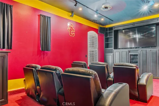 a projector room with furniture