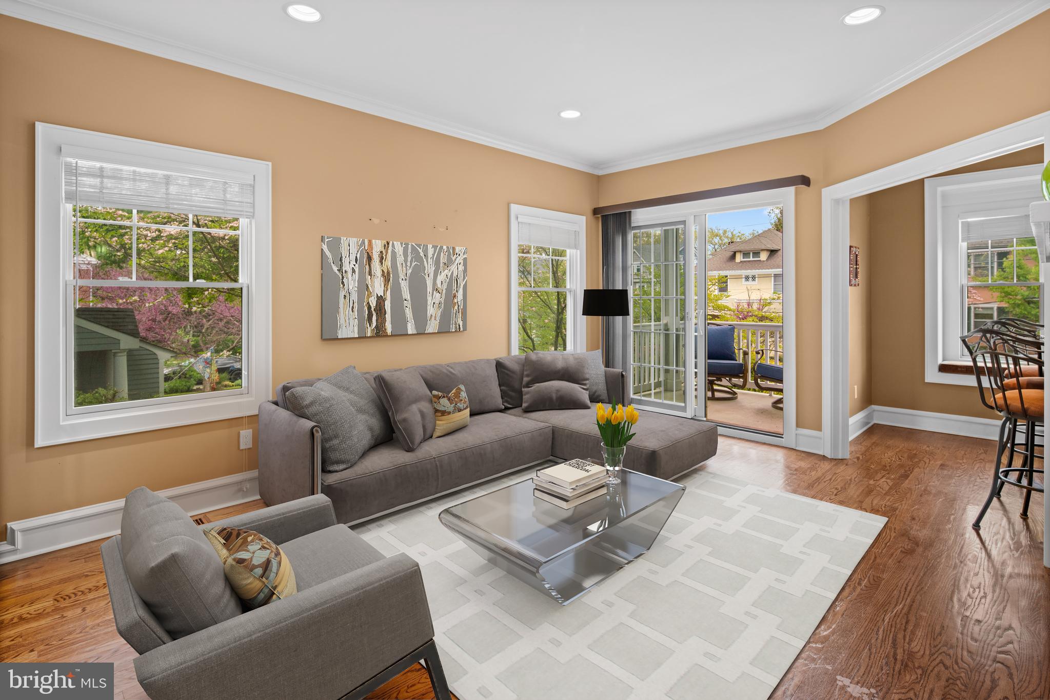 18 Jefferson Road Princeton, NJ 08540 - Photo 9 of 36 Living room with sliders to front balcony
