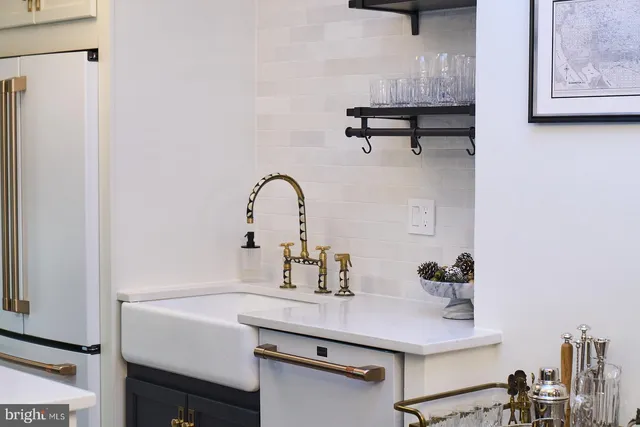 a room with a table and chairs