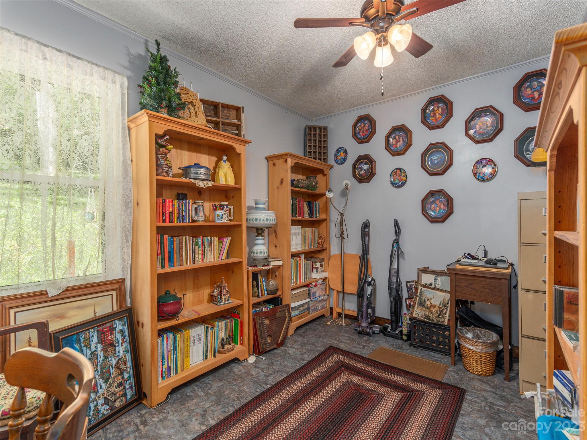 291 Dickinson Drive Clyde, NC 28721 - Photo 10 of 27 a living room with furniture and a book shelf
