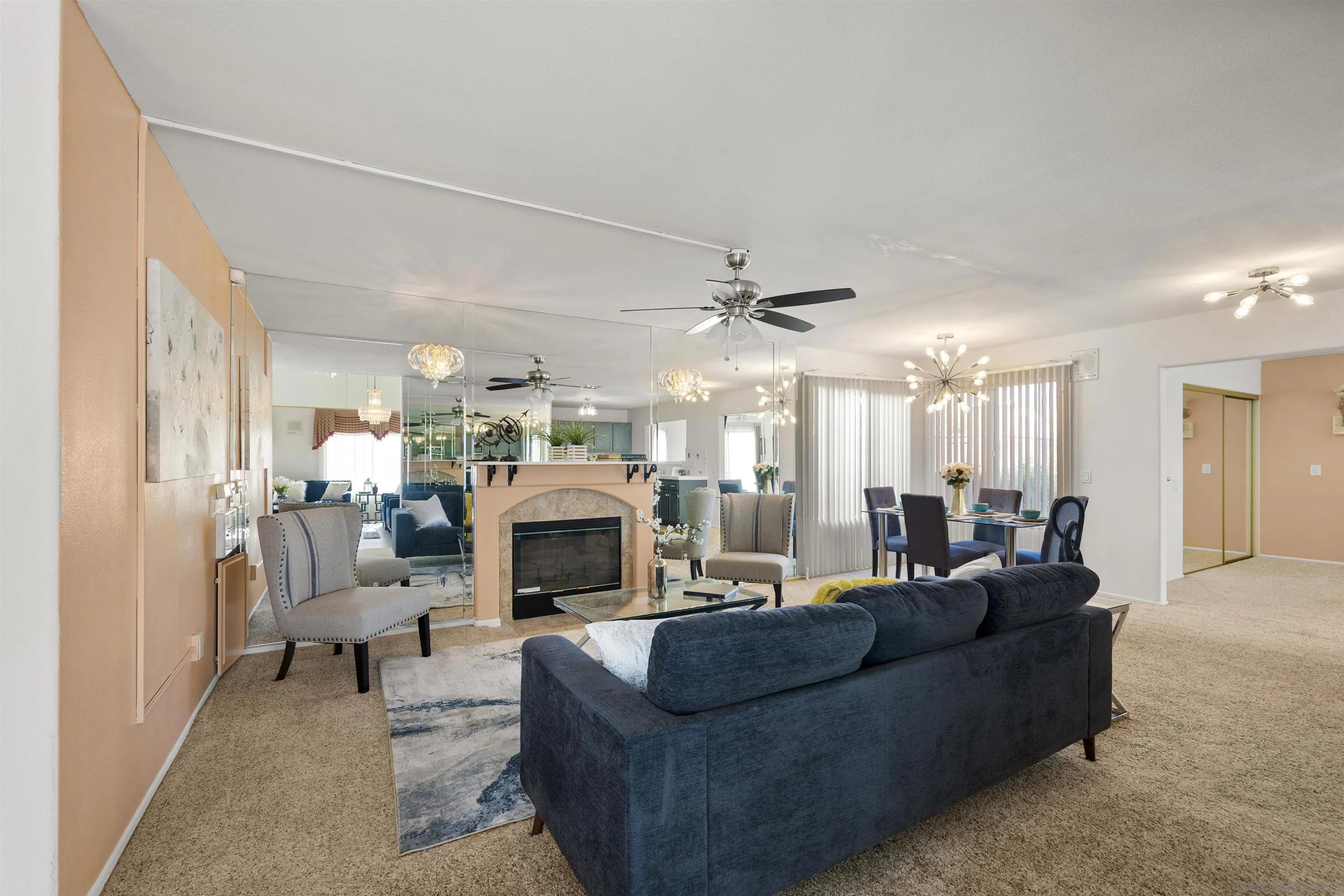 4815 Ebony Ridge Road San Diego, CA 92102 - Photo 11 of 45 a living room with furniture and a fireplace