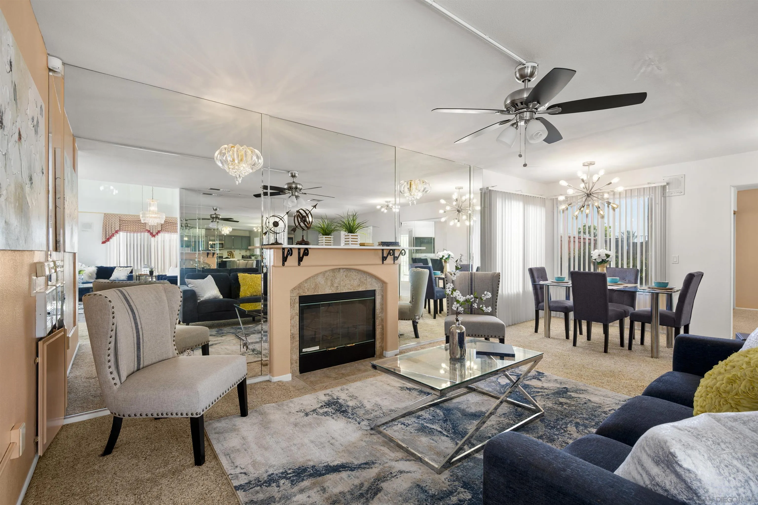 4815 Ebony Ridge Road San Diego, CA 92102 - Photo 12 of 45 a living room with furniture and a fireplace