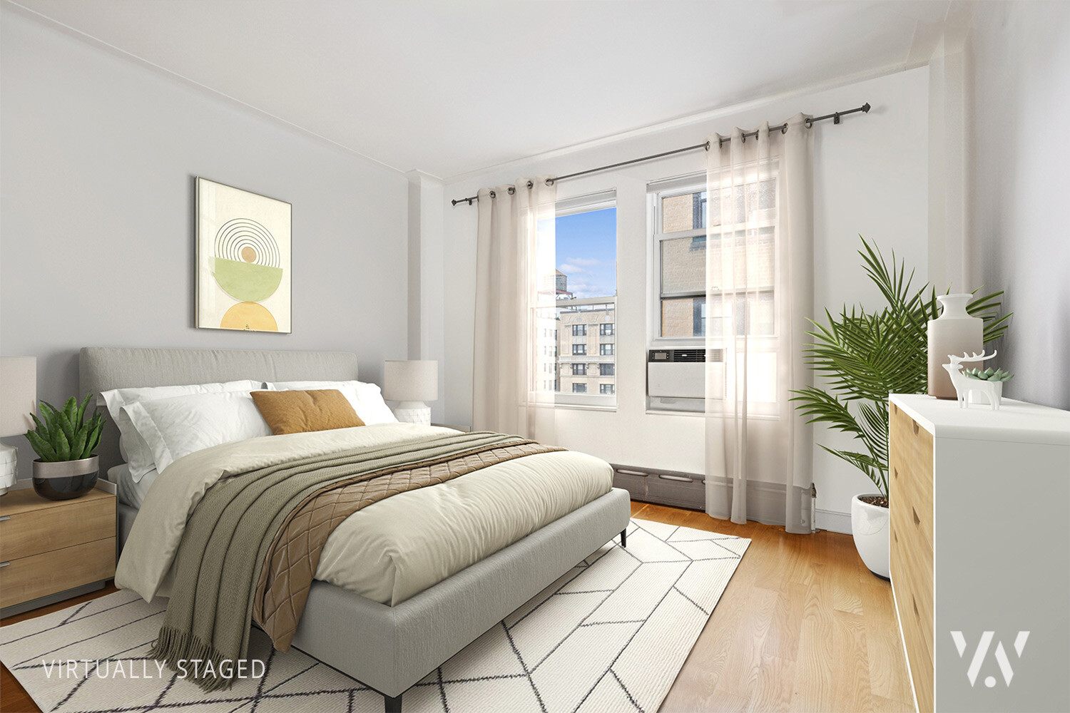 800 West End Avenue, Unit 12B Manhattan, NY 10025 - Photo 13 of 19 a bedroom with a bed and a large window