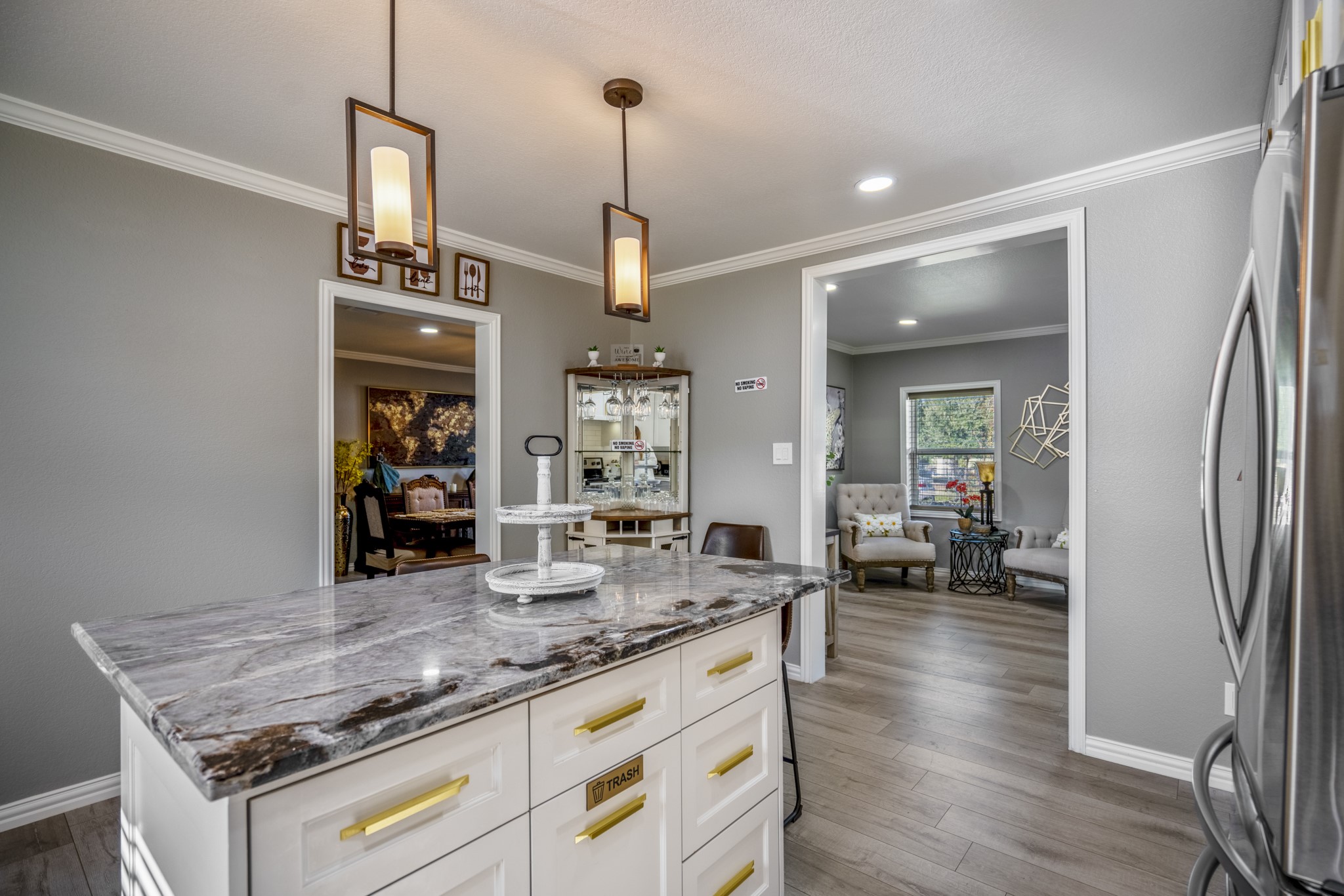 3207 Brownie Campbell Road Houston, TX 77086 - Photo 17 of 49 a kitchen with sink refrigerator and cabinets