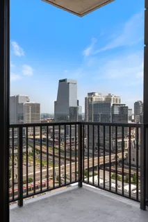 a view of city from balcony