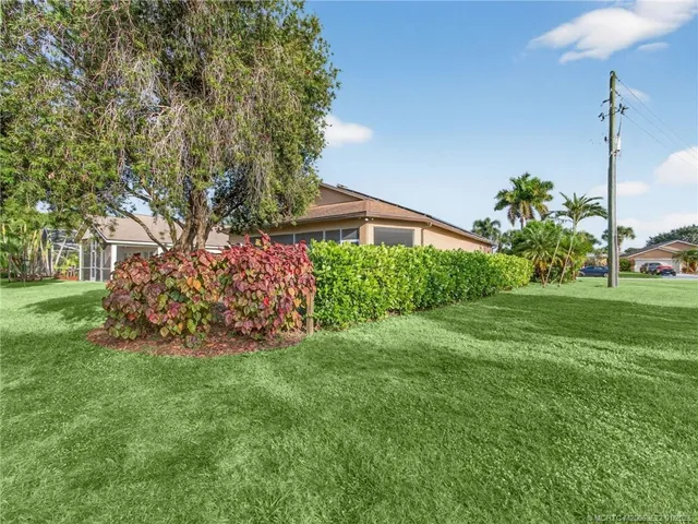 a view of a park with trees