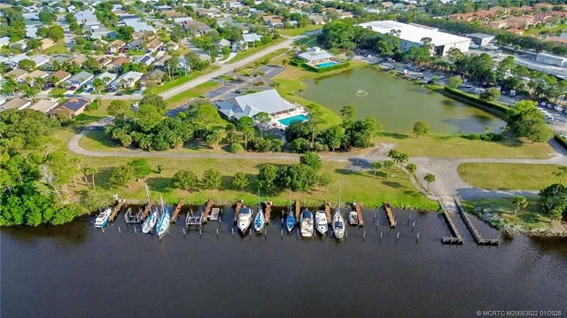 an outdoor space with furniture