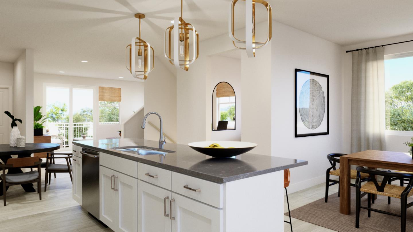 2764 Jones Road Walnut Creek, CA 94597 - Photo 3 of 16 a dining hall with stainless steel appliances granite countertop a stove a sink a dining table and chairs with wooden floor
