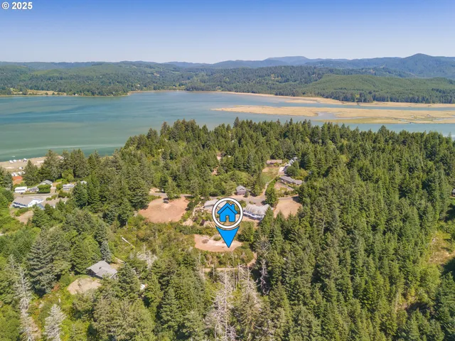 a view of a lake with a mountain in the background