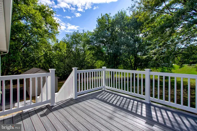 a view of a backyard with plants and a patio