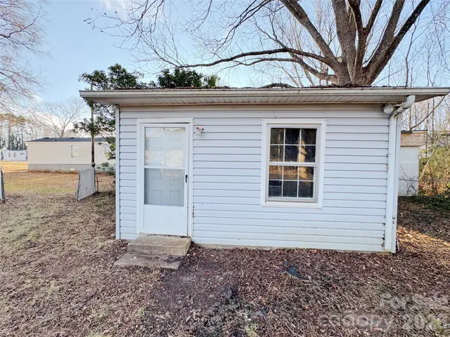 a view of a house with a small space