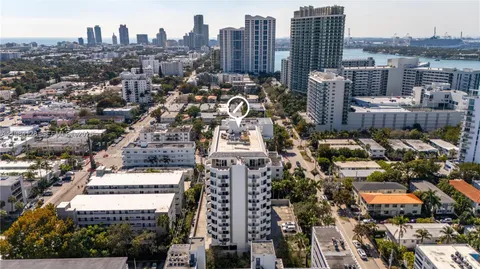 a city view with tall buildings