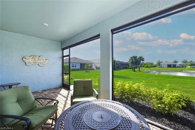 a outdoor space with chairs