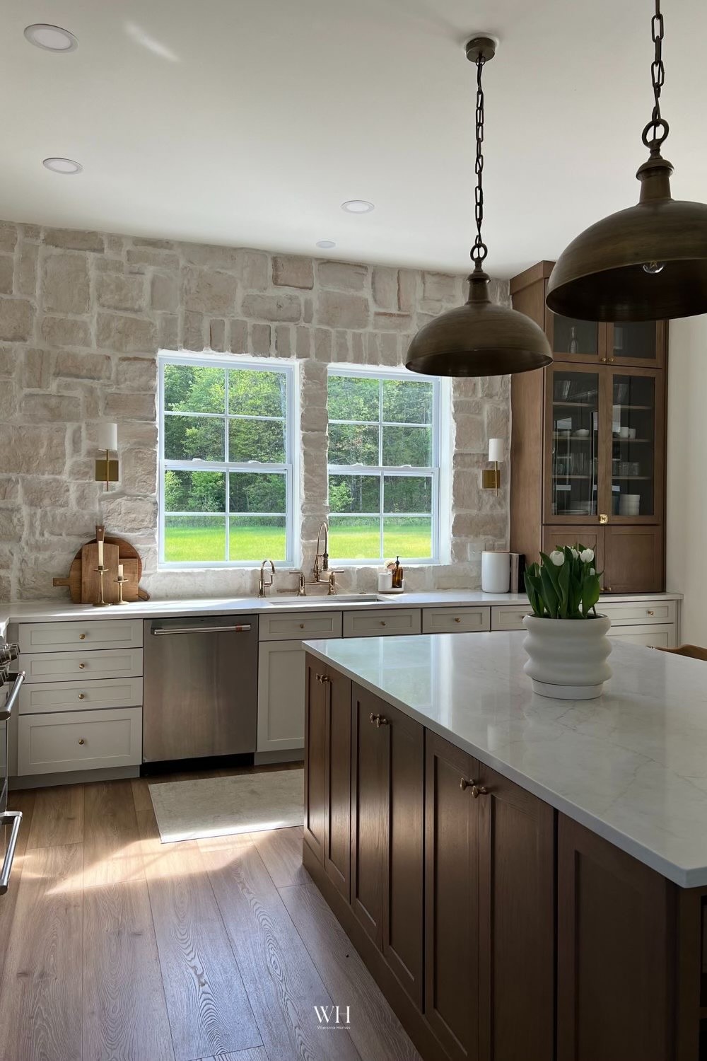 0 Valley Creek Road Culleoka, TN 38451 - Photo 14 of 28 a kitchen with stainless steel appliances granite countertop a sink a stove and a wooden floor