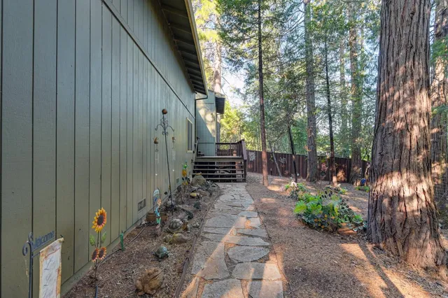 a view of wooden door