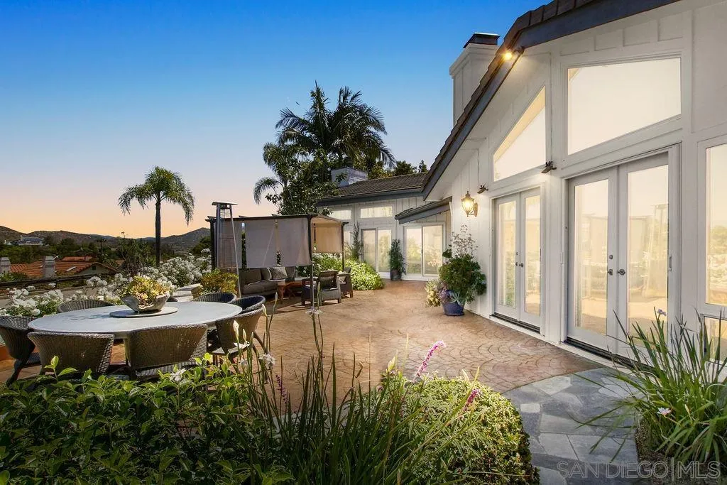 17695 Valle Verde Road Poway, CA 92064 - Photo 55 of 63 a view of a house with backyard porch and sitting area