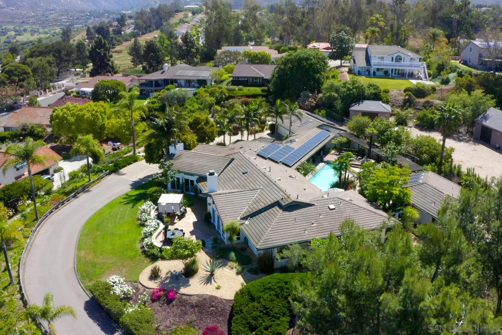 17695 Valle Verde Road Poway, CA 92064 - Photo 63 of 63 an aerial view of a house with a garden