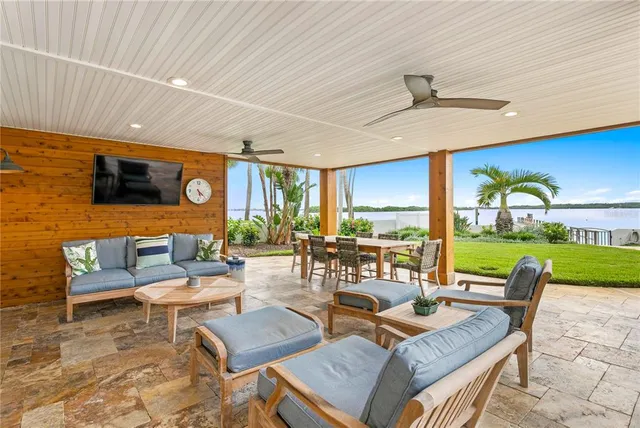 a view of a balcony with an outdoor space