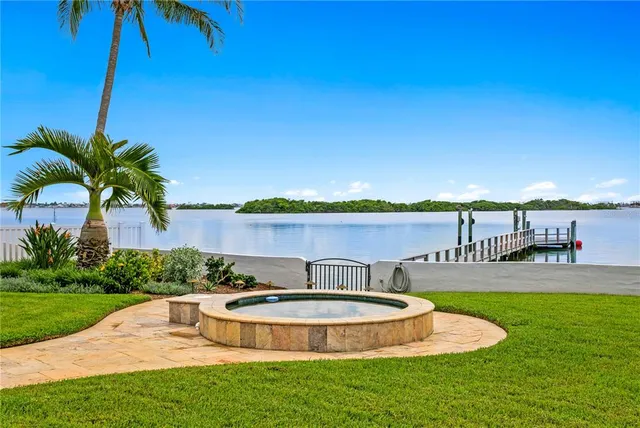 a view of a lake with a house