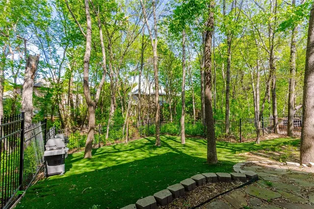 a view of yard with a trees