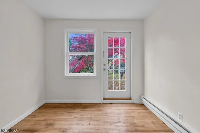 an empty room with window