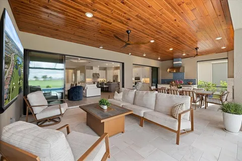 a living room with furniture