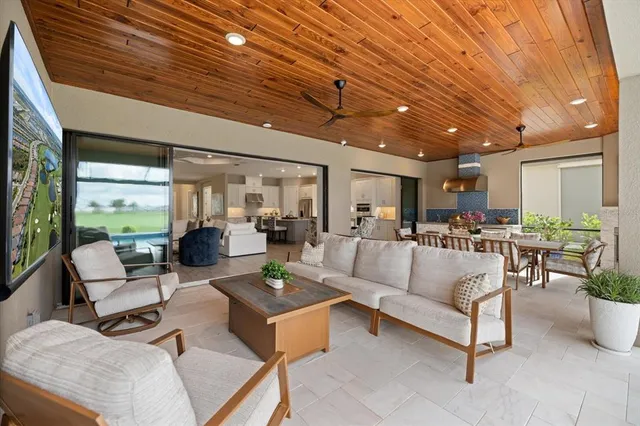 a living room with furniture