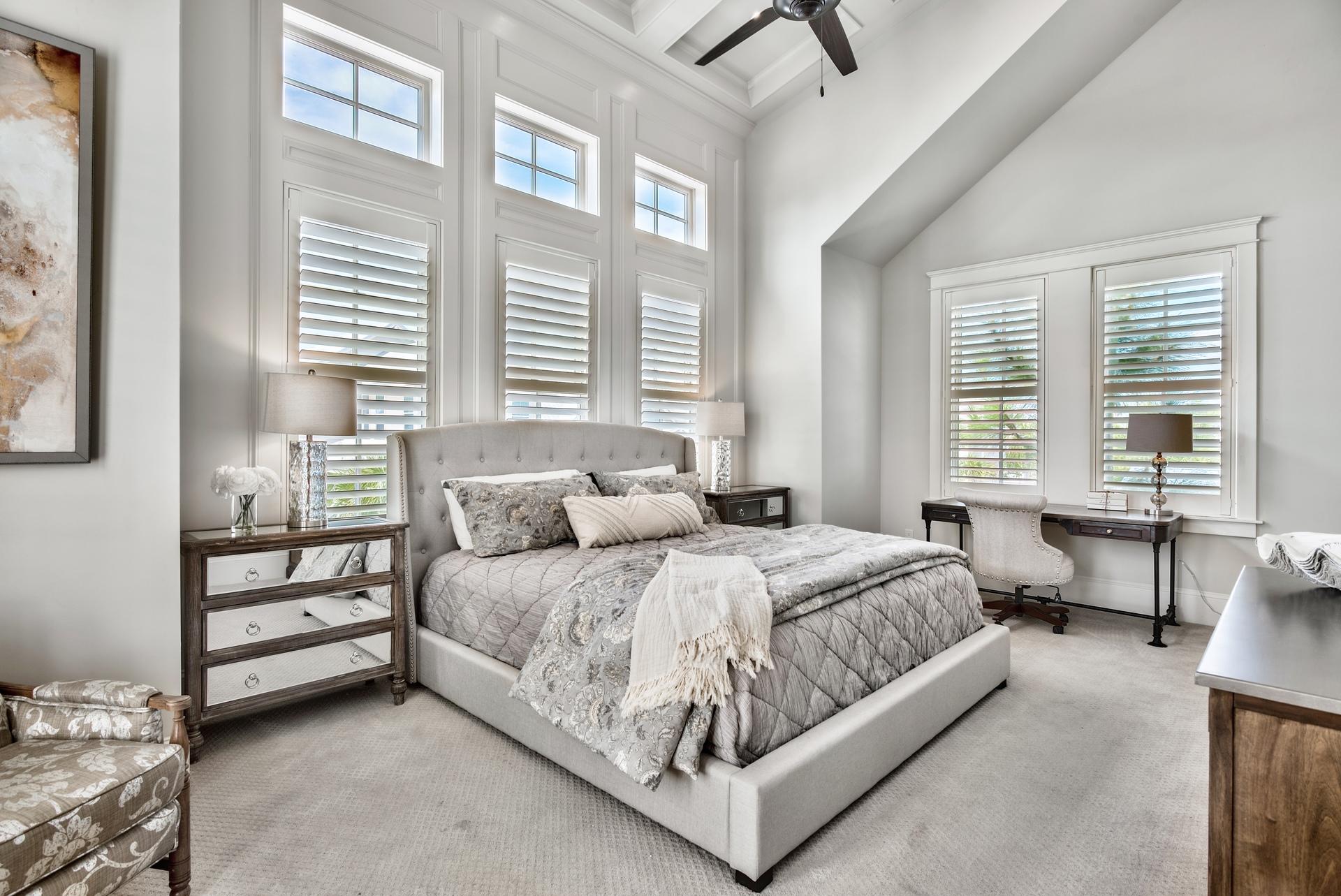 70 Pleasant Street Inlet Beach, FL 32461 - Photo 28 of 38 a bedroom with a bed and a couch next to a window