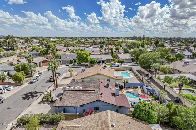 an aerial view of a city