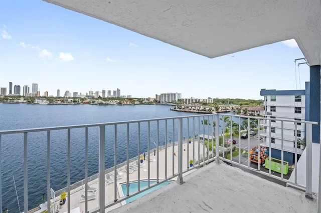 a view of city from balcony