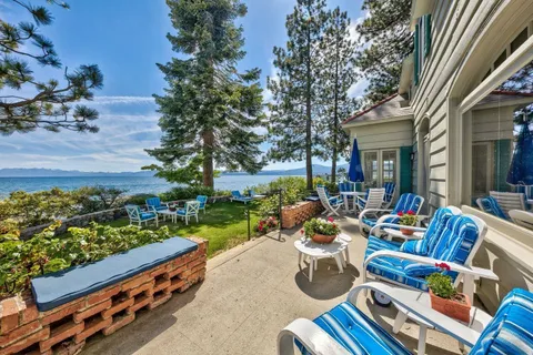 a outdoor living space with furniture and garden view