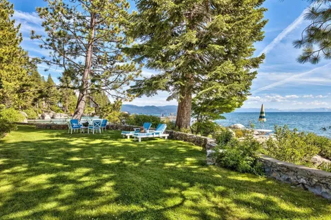 a view of a golf course with a lake